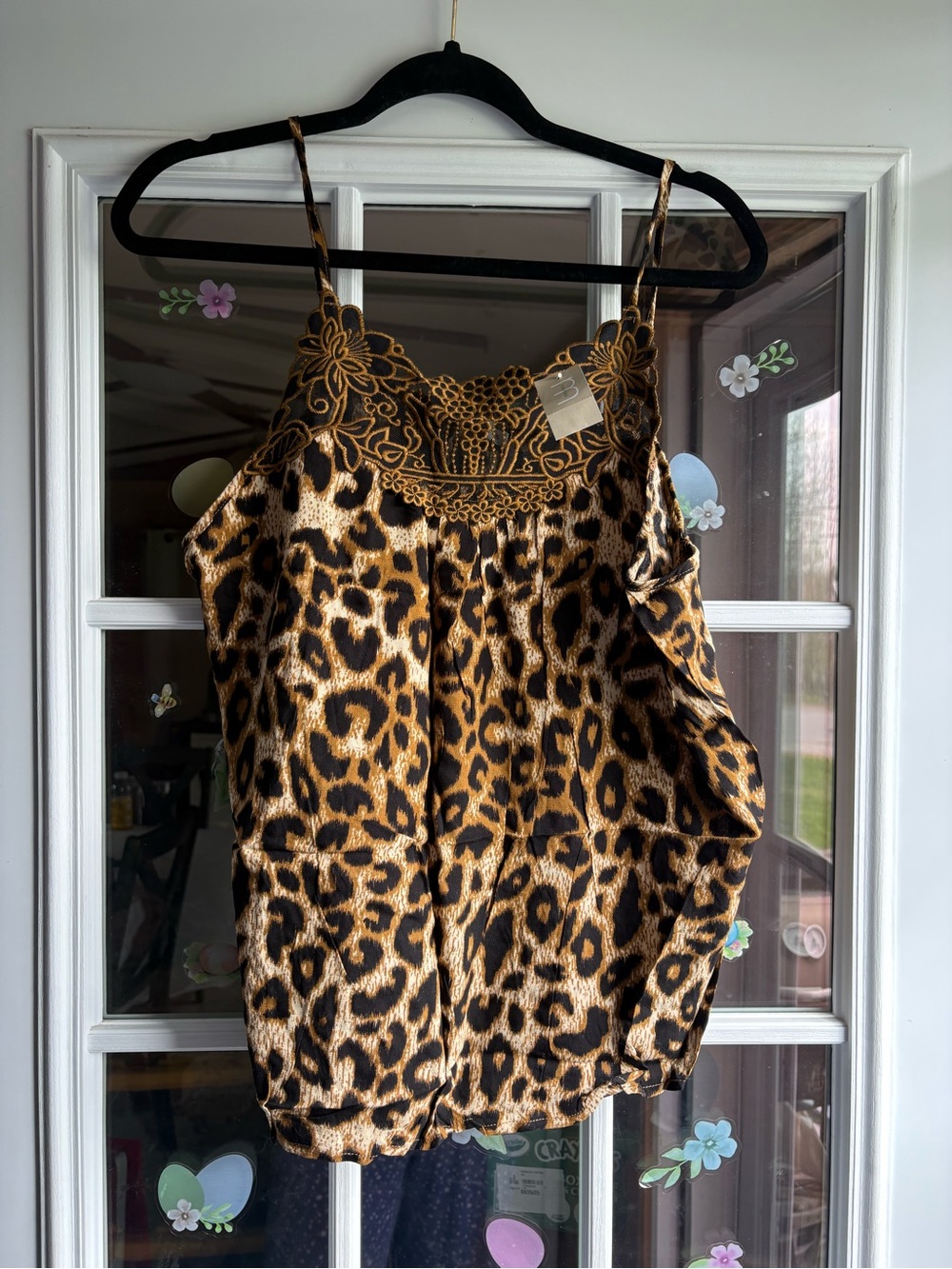 Maurices Leopard Print Lace-Trim Cami in Brown and Black